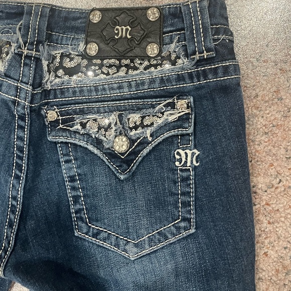 Miss Me Jeans JP5002 Bootcut Dark Wash Embellished Pockets Size 31x31 - Picture 5 of 11